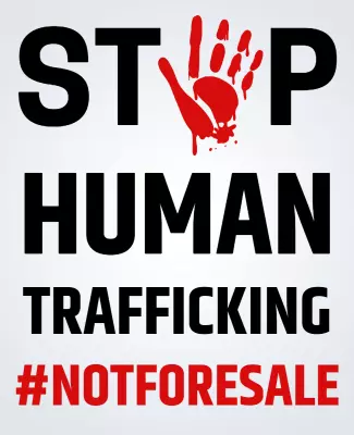 Bold Red Awareness Campaign Against Human Trafficking Poster Template