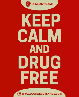 Bold Red Awareness Campaign Drug Free Poster Template