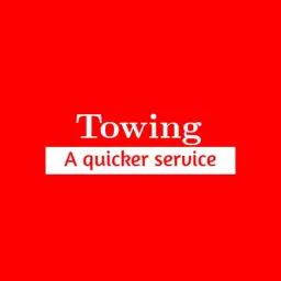 Bold Red Background Highlighting Efficient Towing Services Logo Template