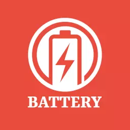 Bold Red Battery Icon Representing Energy Solutions Logo Template