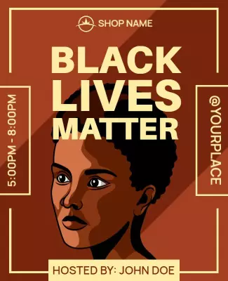 Bold Red Black Lives Matter Event Awareness Poster Template