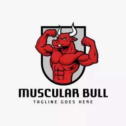 Bold Red Bull Design Motivating Fitness Enthusiasts Logo Template