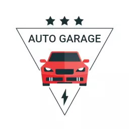 Bold Red Car Design Enhancing Reliable Auto Garage Logo Template