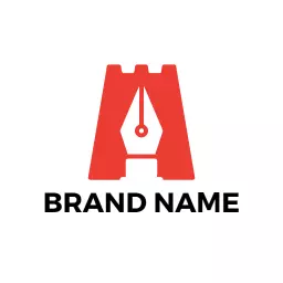 Bold Red Castle Design Symbolizing Creative Writing Logo Template