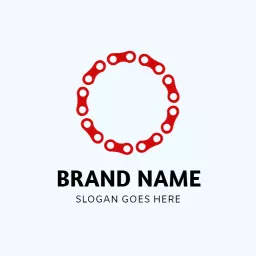 Bold Red Chain Design Symbolizing Strength and Connectivity Logo Template