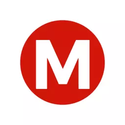 Bold Red Circular Design Featuring Letter M in Alphabet Logo Template
