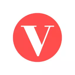 Bold Red Circular Design Featuring the Letter V Alphabet Logo Template