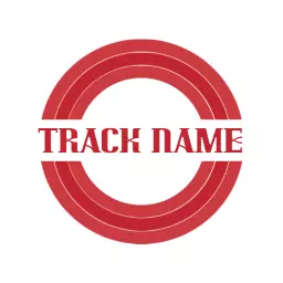 Bold Red Circular Design Highlighting Track Events Logo Template