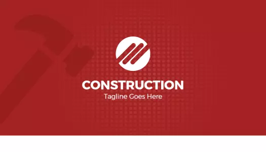 Bold Red Construction Industry Business Card Template
