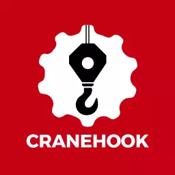 Bold Red Cranehook Design Representing Heavy Lifting Logo Template