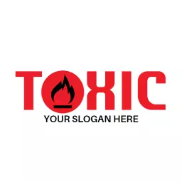Bold Red Design Featuring Toxic Hazard Symbol Logo Template