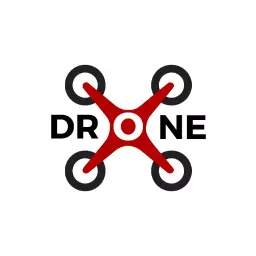 Bold Red Drone Design Showcasing Aerial Technology Logo Template