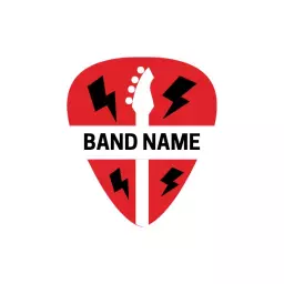 Bold Red Electric Guitar Design for Rock Band Logo Template
