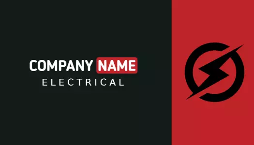 Bold Red Electrician Service Business Card Template