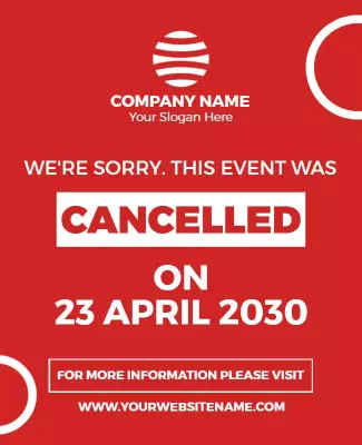 Bold Red Event Cancellation Notification Poster Template