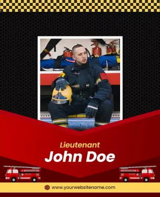 Bold Red Firefighter Celebration Award Poster Template