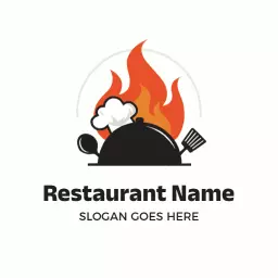 Bold Red Flame Symbolizing Culinary Excellence in Restaurant Logo Template