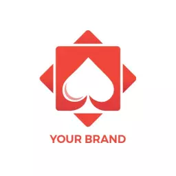 Bold Red Gradient Elements Featuring Heart Icon Logo Template