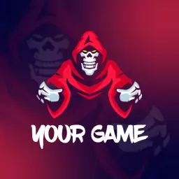 Bold Red Grim Reaper Design for Competitive Esports Logo Template