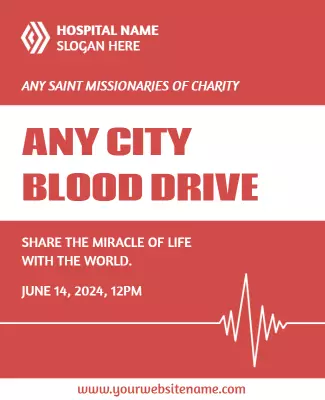 Bold Red Health Awareness Blood Drive Poster Template