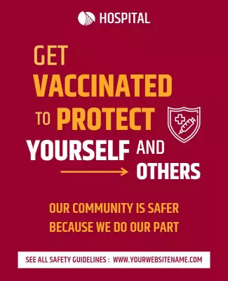 Bold Red Health Awareness Vaccination Campaign Poster Template