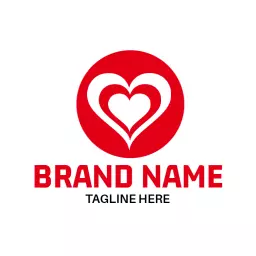 Bold Red Heart Symbol Expresses Love and Care in Heart Logo Template
