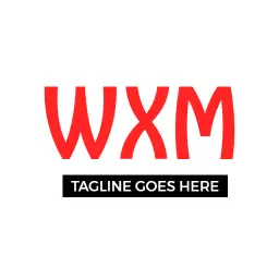 Bold Red Letter Monogram Featuring Unique Styling Logo Template