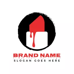 Bold Red Lipstick Design for Beauty and Makeup Logo Template