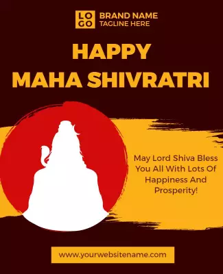 Bold Red Maha Shivratri Celebration Poster Template