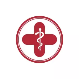 Bold Red Medical Cross Signifying Hospital Care Logo Template
