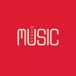 Bold Red Minimalist Design for Music Studio Logo Template