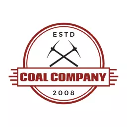 Bold Red Mining Tools Representing Coal Company Logo Template