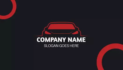 Bold Red Modern Automotive Design Visiting Card Template