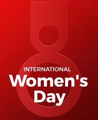 Bold Red Modern International Women's Day Poster Template