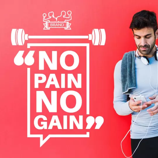 Bold Red Motivational Fitness Quote Typography Ad Template