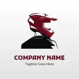 Bold Red Motorcycle Helmet Design for Automotive Logo Template