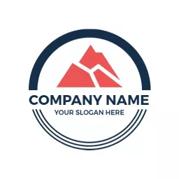 Bold Red Mountain Within Circular Frame for Outdoor Adventure Logo Template