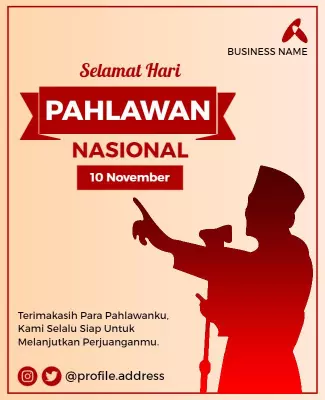 Bold Red National Heroes Celebration Poster Template