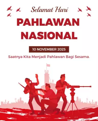 Bold Red National Heroes Day Celebration Poster Template