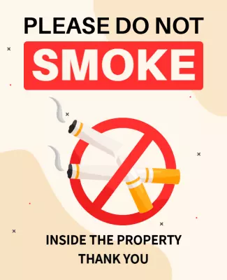 Bold Red No Smoking Policy Sign Poster Template