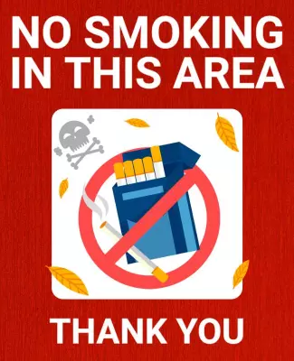 Bold Red No Smoking Warning Sign Poster Template