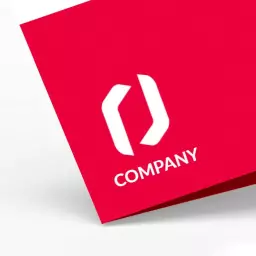 Bold Red Paper Mockup Showcasing Company Logo Design Logo Template