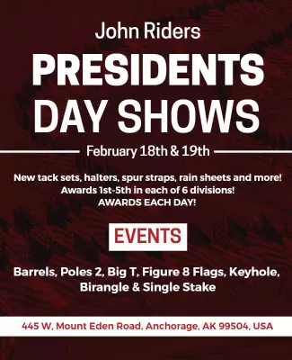 Bold Red Presidents Day Equestrian Events Poster Template