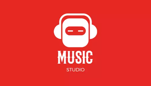 Bold Red Retro Music Studio Business Card Template