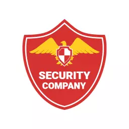 Bold Red Security Shield Featuring Eagle Badge Logo Template