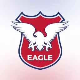 Bold Red Shield Featuring Majestic Eagle Design Logo Template