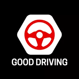 Bold Red Steering Wheel Design for Safe Driving Logo Template