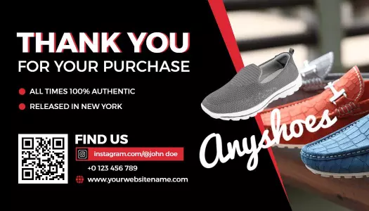 Bold Red Stylish Anyshoes Fashion Business Card Template