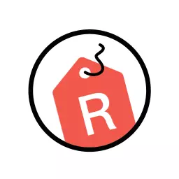 Bold Red Tag Symbol Showcasing the Letter R Alphabet Logo Template
