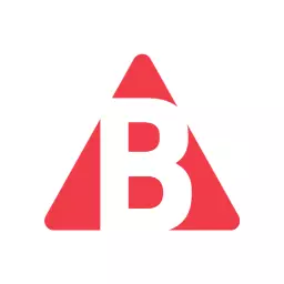 Bold Red Triangle Design Featuring Letter B Alphabet Logo Template